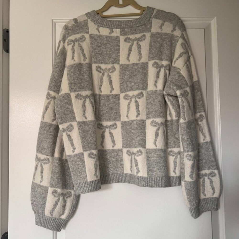 A New Day Cream Pointelle Knit Sweater - Coquette - Size L - Picture 2 of 3